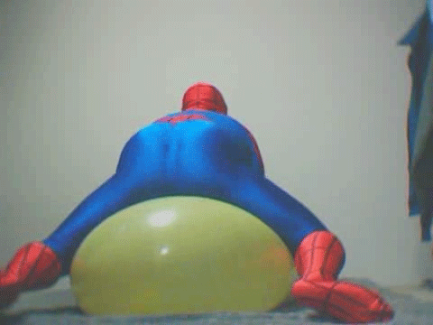Spiderman humping a swissball.gif