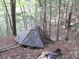 40- neat campsite on the high bank above Pratt's Brook.JPG